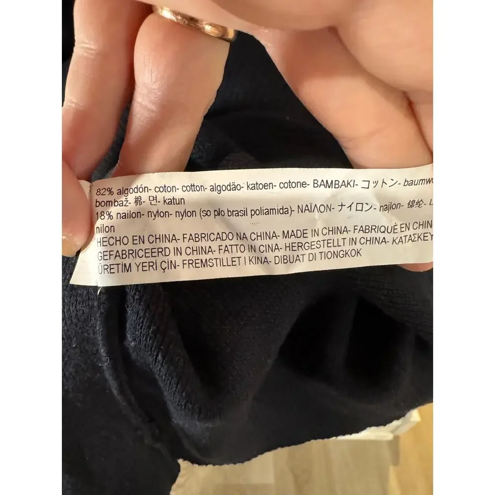 ZARA Man Black Quarter-Zip Ribbed Sweater Size L – Minimalist Knit Pullover